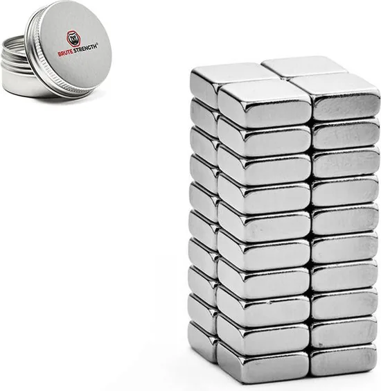 Brute Strength - Super sterke magneten - Vierkant - 10 x 10 x 4 mm - 40 Stuks - Geschikt voor radiatorfolie - Neodymium magneet sterk thumbnail 6