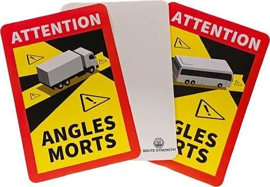 Brute Strength - Voordeelset 3 Dode Hoek stickers Frankrijk Vrachtwagen - Camion - Attention Angles Morts - Duurzame Kwaliteit - Formaat 17 x 25 cm thumbnail 2