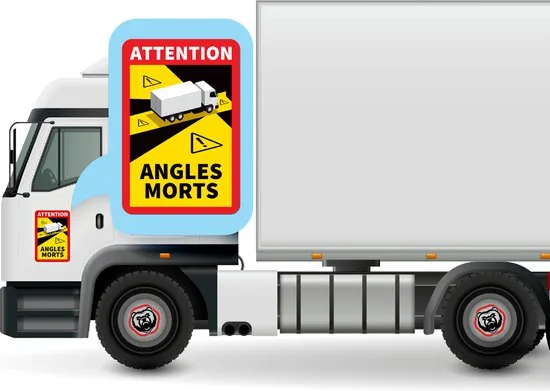 Brute Strength - Voordeelset 3 Dode Hoek stickers Frankrijk Vrachtwagen - Camion - Attention Angles Morts - Duurzame Kwaliteit - Formaat 17 x 25 cm thumbnail 3