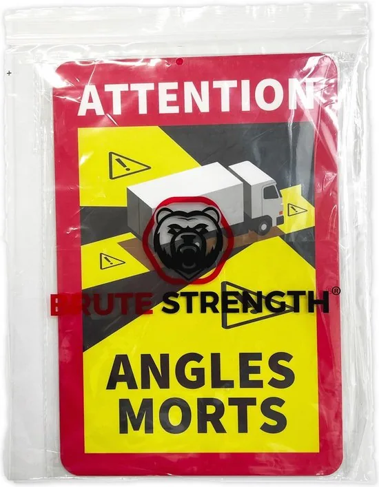 Brute Strength - Voordeelset 3 Dode Hoek stickers Frankrijk Vrachtwagen - Camion - Attention Angles Morts - Duurzame Kwaliteit - Formaat 17 x 25 cm thumbnail 5