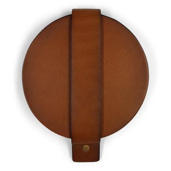 Brute Strength - Onderzetters voor glazen - Leer - Cognac - Rond - 6 stuks - Leren onderzetters thumbnail 5