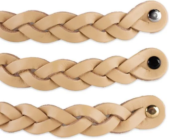 Leren handgrepen - Naturel - 4 stuks - Gevlochten - 16,5 x 2,5 cm - incl. 3 kleuren schroeven - Handgrepen leer thumbnail 6