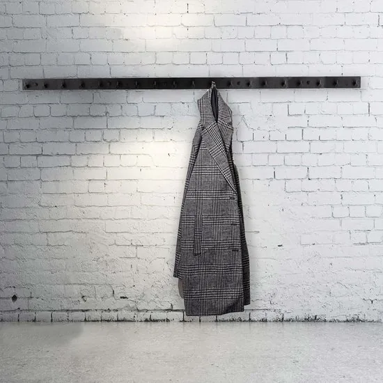 Brute Strength - RVS Lange Kapstok 19 - haaks - 130 cm - Mat Zwart - Wandkapstok - Hangende Design Muurkapstok thumbnail 4