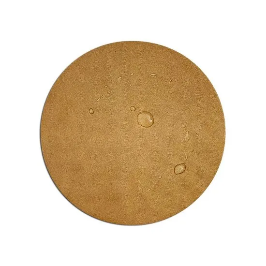 Brute Strength - Onderzetters voor glazen - Leer - Naturel - Rond - 6 stuks - Leren onderzetters thumbnail 5