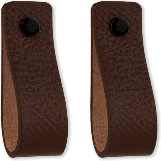 Leren handgrepen - Bruin - 6 stuks - 16,5 x 2,5 cm - incl. 3 kleuren schroeven - Handgrepen leer - Leren meubelgreep thumbnail 7