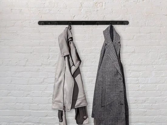 Brute Strength - RVS Kapstok 7 - haaks - 54 cm - Mat Zwart - Wandkapstok - Hangende Design Muurkapstok thumbnail 5