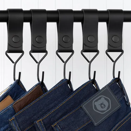 Brute Strength - Multifunctionele Haak Met Lederen Lus - Zwart - 12X - Kapstokhaak - Kampeerhaak - Leer thumbnail 6