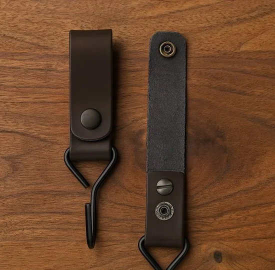 Brute Strength - Multifunctionele Haak Met Lederen Lus - Zwart - 12X - Kapstokhaak - Kampeerhaak - Leer thumbnail 9