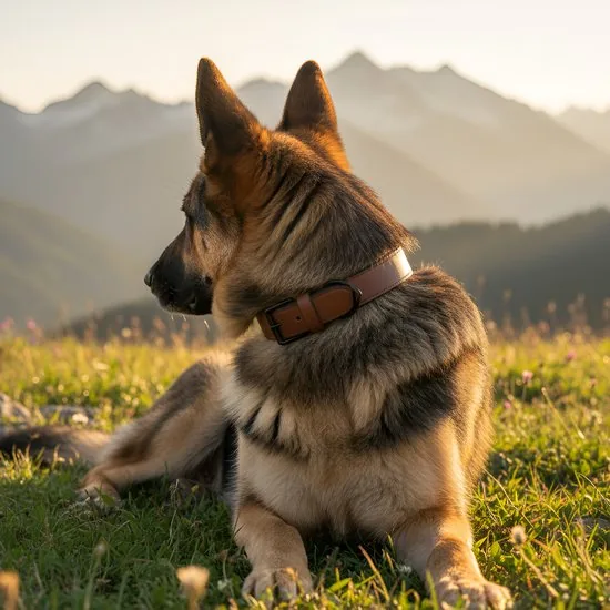 Brute Strength - Luxe leren halsband hond - Bruin met zwarte stiksels - XL - (56 - 63) x 3,5 cm thumbnail 9