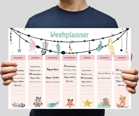 Brute Strength - Magnetisch Weekplanner whiteboard (30) - 53 x 34 cm - Planbord - Familieplanner - Gezinsplanner - To Do Planner thumbnail 2