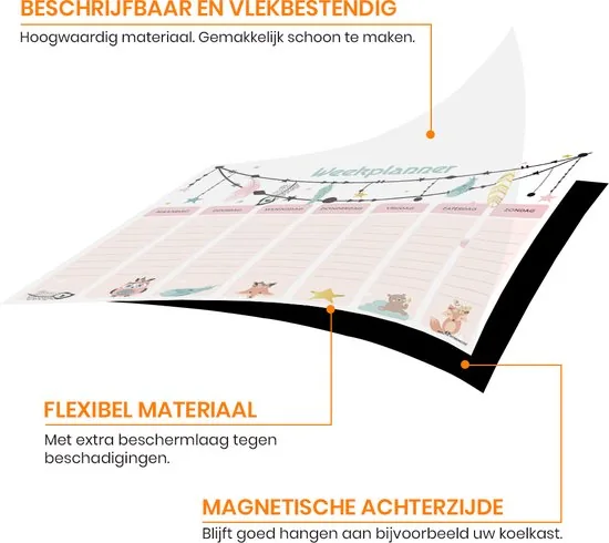 Brute Strength - Magnetisch Weekplanner whiteboard (30) - 53 x 34 cm - Planbord - Familieplanner - Gezinsplanner - To Do Planner thumbnail 5