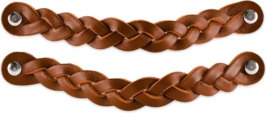 Leren handgrepen - Cognac - 12 stuks - Gevlochten - 20 x 2,5 cm - incl. 3 kleuren schroeven - Handgrepen leer thumbnail 7