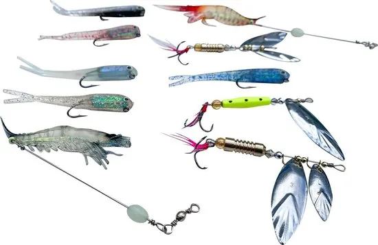 Brute Strength - Kunst Aas Set - 10 stuks - Roofvissen Pluggen Met Haak Set Voor Snoek/Baars Roofvis 4 kunstaas - Shads - Afbeelding 1