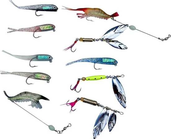 Brute Strength - Kunst Aas Set - 10 stuks - Roofvissen Pluggen Met Haak Set Voor Snoek/Baars Roofvis 4 kunstaas - Shads thumbnail 2