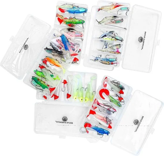 Brute Strength - Kunst Aas Set - 10 stuks - Roofvissen Pluggen Met Haak Set Voor Snoek/Baars Roofvis 4 kunstaas - Shads thumbnail 4