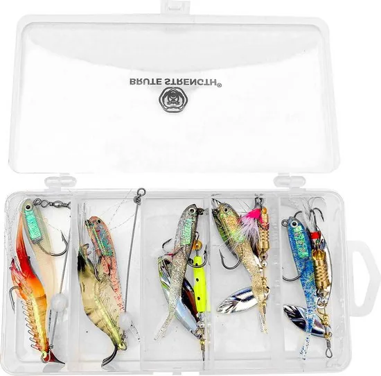 Brute Strength - Kunst Aas Set - 10 stuks - Roofvissen Pluggen Met Haak Set Voor Snoek/Baars Roofvis 4 kunstaas - Shads thumbnail 5