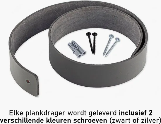 Leren plankdragers - Grijs - 2 stuks - Echt leer - Grijze plankendragers thumbnail 7