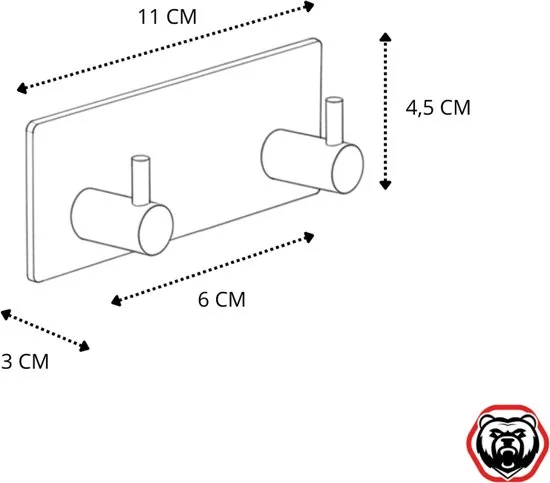 Brute Strength - RVS Handdoekhaak 2 haaks - Set van 2 Stuks - Zelfklevend zonder Boren - Zwart Vierkant - Badjas Theedoek Hanger Keuken Badkamer Handdoek Haakjes thumbnail 9