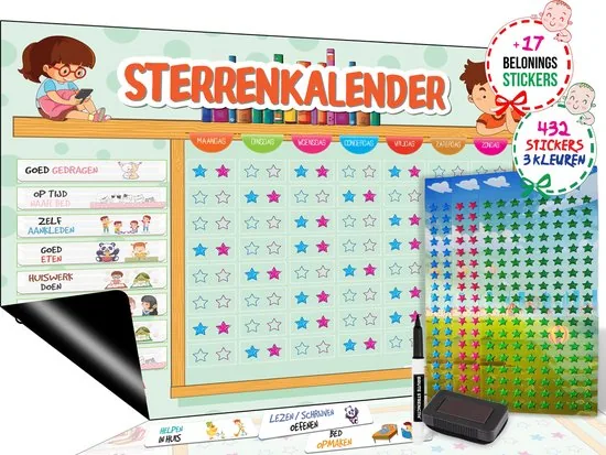 Brute Strength - Magnetisch Beloningssysteem (35) - A3 - Beloningskalender - Planborden - Weekplanner kind - Zindelijkheidstraining - Afbeelding 1