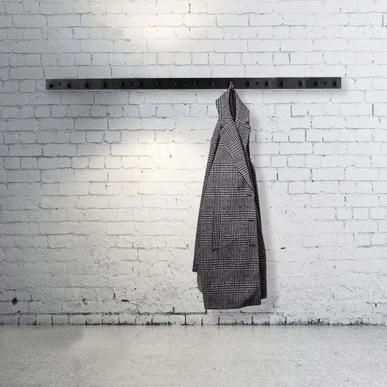 Brute Strength - RVS Lange Kapstok 17 - haaks - 116 cm - Mat Zwart - Wandkapstok - Hangende Design Muurkapstok thumbnail 4