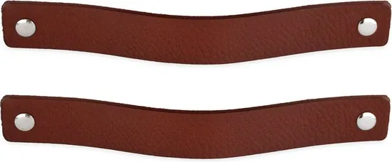 Leren handgrepen - Cognac - 4 stuks - 20,0 x 2,5 cm - incl. 3 kleuren schroeven - Handgrepen leer - Leren meubelgreep thumbnail 5