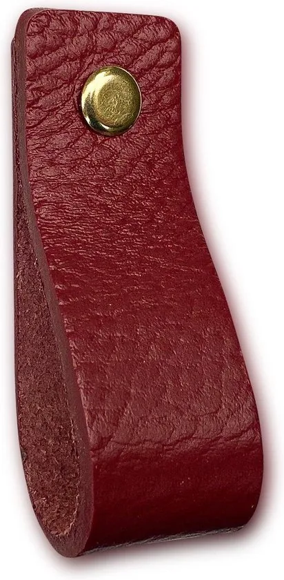 Leren handgrepen - Bordeaux Rood - 6 stuks - 16,5 x 2,5 cm - incl. 3 kleuren schroeven - Handgrepen kast leer - Leren meubelgreep thumbnail 3