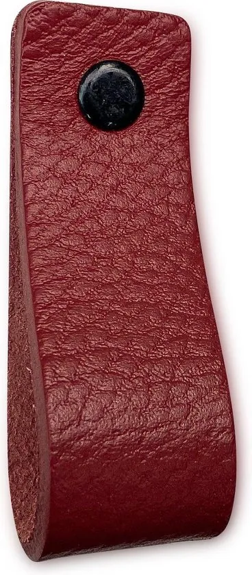 Leren handgrepen - Bordeaux Rood - 6 stuks - 16,5 x 2,5 cm - incl. 3 kleuren schroeven - Handgrepen kast leer - Leren meubelgreep thumbnail 5