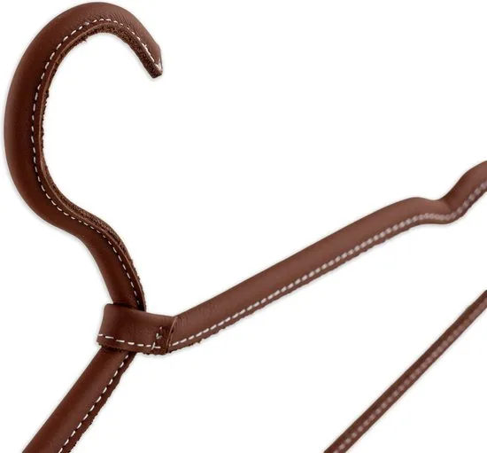 Brute Strength - Luxe leren kleerhanger - 6 stuks - Cognac - Luxe kledinghanger thumbnail 4