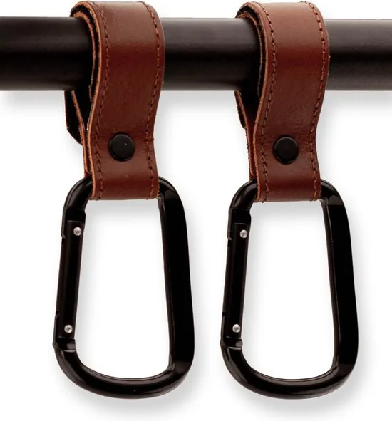 Brute Strength - Multifunctionele klittenband haak - Cognac - 6 stuks - Tassenhaak - Stroller straps - Buggy haak thumbnail 3