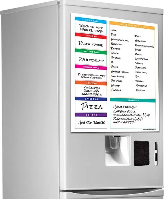 Brute Strength - Magnetisch Weekplanner whiteboard (14) -A3 - Boodschappenlijst - Planbord - Familieplanner - Maaltijdplanner - To Do Planner thumbnail 2