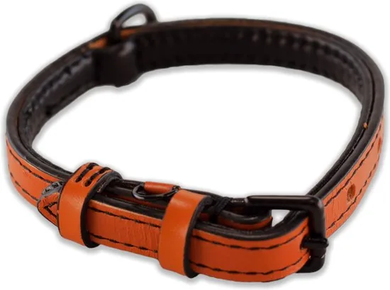 Brute Strength - Luxe leren halsband hond - Oranje - S - (26 - 33 cm) x 1,5cm thumbnail 4