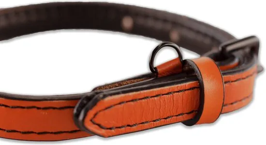 Brute Strength - Luxe leren halsband hond - Oranje - S - (26 - 33 cm) x 1,5cm thumbnail 5
