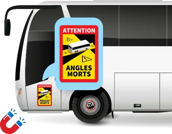 Brute Strength - Voordeelset 3 Magneet Stickers Dode Hoek Frankrijk - Bus - Camper - Attention Angles Morts - Duurzame Kwaliteit - Formaat 17 x 25 cm thumbnail 5