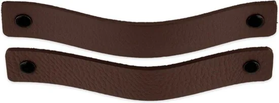 Leren handgrepen - Bruin - 2 stuks - 16,5 x 2,5 cm - incl. 3 kleuren schroeven - Handgrepen leer - Leren meubelgreep thumbnail 7