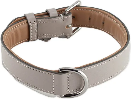 Brute Strength - Luxe leren halsband hond - Licht grijs - XXL - (66 - 73) x 3,5 cm thumbnail 8
