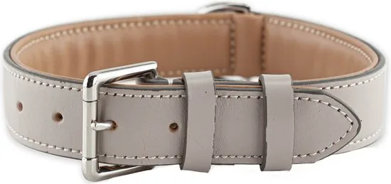 Brute Strength - Luxe leren halsband hond - Licht grijs - XXL - (66 - 73) x 3,5 cm thumbnail 11