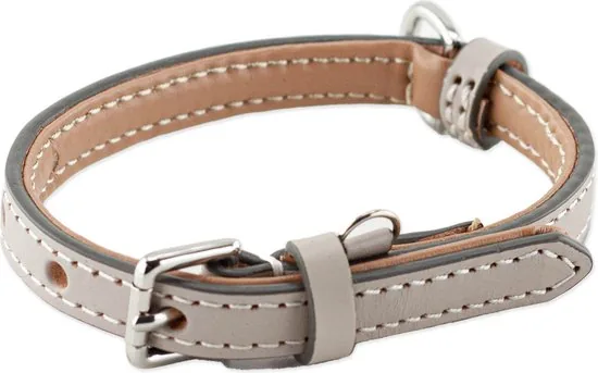 Brute Strength - Luxe leren halsband hond - Licht grijs - S - (26 - 33 cm) x 1,5cm - Afbeelding 1