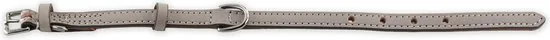 Brute Strength - Luxe leren halsband hond - Licht grijs - S - (26 - 33 cm) x 1,5cm thumbnail 2