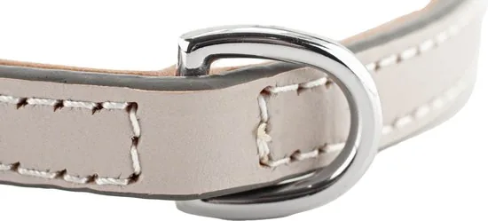 Brute Strength - Luxe leren halsband hond - Licht grijs - S - (26 - 33 cm) x 1,5cm thumbnail 6