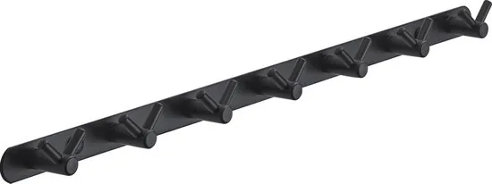 Brute Strength - RVS Kapstok - 14 haaks - 54 cm - Mat Zwart - Wandkapstok - Hangende Design Muurkapstok thumbnail 1