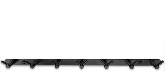 Brute Strength - RVS Kapstok - 14 haaks - 54 cm - Mat Zwart - Wandkapstok - Hangende Design Muurkapstok thumbnail 2
