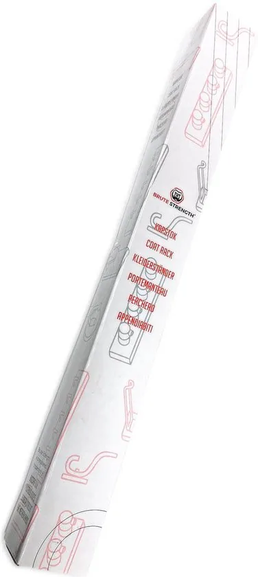 Brute Strength - RVS Kapstok - 14 haaks - 54 cm - Mat Zwart - Wandkapstok - Hangende Design Muurkapstok thumbnail 4