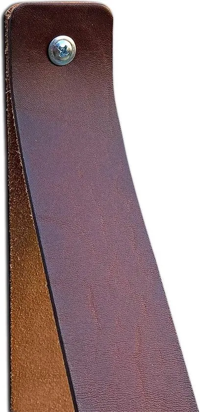 Leren plankdragers - Kastanje Bruin - 6 stuks - Echt lederen planken dragers - Wandplank industrieel - Legplankdrager - Schapdrager thumbnail 6