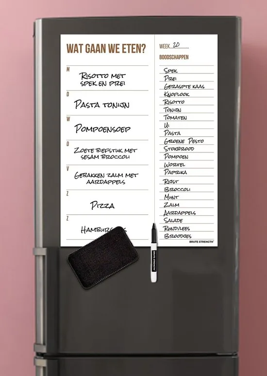 Brute Strength - Magnetisch Weekplanner whiteboard (16) -A3 - Boodschappenlijst - Planbord - Familieplanner - Maaltijdplanner - To Do Planner thumbnail 2