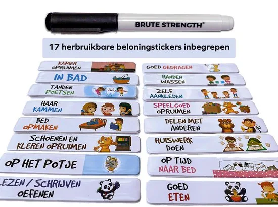 Brute Strength - Magnetisch Beloningssysteem (42) - A3 - Beloningskalender - Planborden - Weekplanner kind - Zindelijkheidstraining thumbnail 3