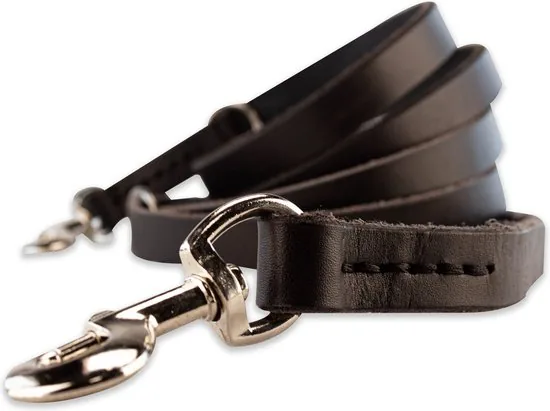 Multifunctionele Hondenriem - 220cm - Zwart - leren hondenriem - 100% volnerfleer thumbnail 3