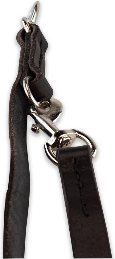 Multifunctionele Hondenriem - 220cm - Zwart - leren hondenriem - 100% volnerfleer thumbnail 4