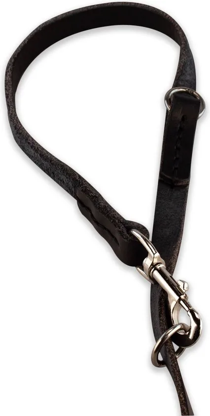 Multifunctionele Hondenriem - 220cm - Zwart - leren hondenriem - 100% volnerfleer thumbnail 5