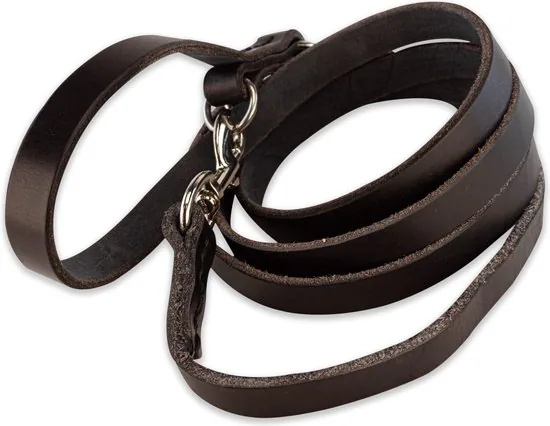 Multifunctionele Hondenriem - 220cm - Zwart - leren hondenriem - 100% volnerfleer thumbnail 6