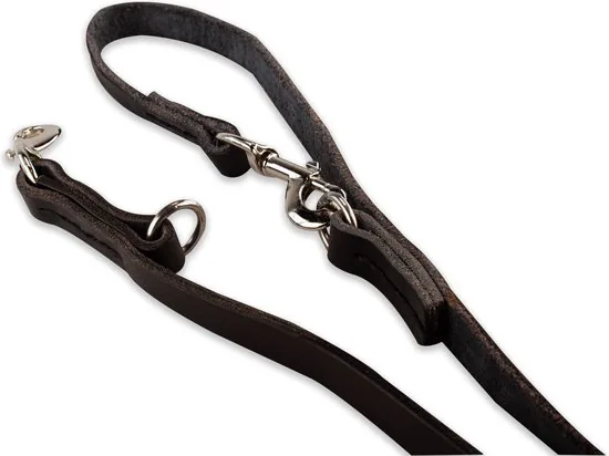 Multifunctionele Hondenriem - 220cm - Zwart - leren hondenriem - 100% volnerfleer thumbnail 7